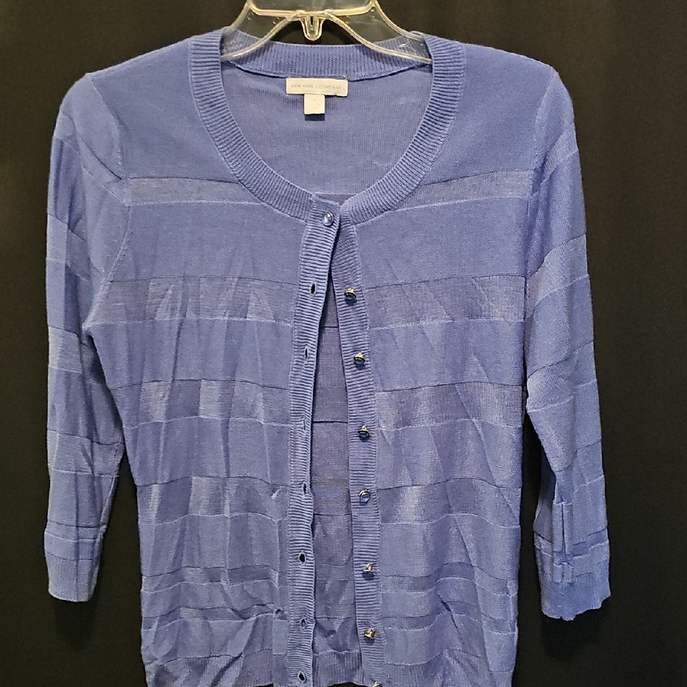 New York & Company Purple/Periwinkle Lightweight Knit Sweater